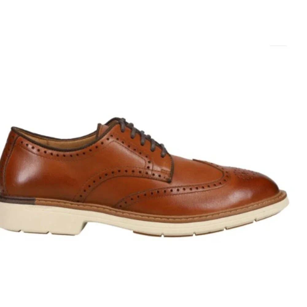 Cole Haan Go To Wing Oxford Wingtip Dress Shoes - British Tan Mens 12 Wide NEW !